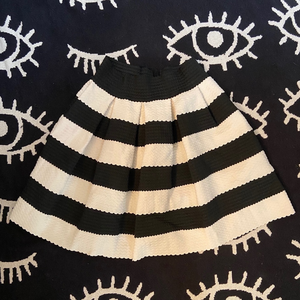 Black and white striped skirt